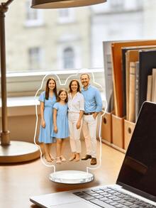 1/3/5pcs Custom Cutout Photo Acrylic Standee, Personalized Tabletop Portrait Plaque Unique Keepsake Decor & Gift For Wedding, Birthday, Anniversary, Valentine's Day, Ideal Present For Family, Lovers, Mom & Dad Durable, Decorative Exquisite - Multicolor - View 4