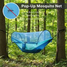 3-In-1 Double Camping Hammock With Mosquito Net & Sunshade, Durable And Portable, Suitable For Hiking, Patio Adventure, Garden Relaxation - Durable And Lightweight Design, Suitable For Camping, Backpacking, Wilderness Travel, Hiking, And Parks, Includes Straps, Carabiners, And Premium Carrying Bag - Suitable For Backyards, Patios, And Camping - Easy To Assemble, Heavy-Duty Nylon Fabric, Easy To Install, Compatible With Sturdy Frames, Camping Equipment, And Accessories. - 彩色 - 查看 5