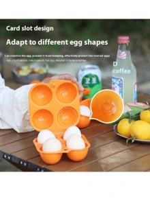 Shock-Resistant Portable Egg Storage Box - Plastic Egg Organizer With Dividers, Multi-Capacity Suitable For Home, Camping, Picnic - Egg Carton, Makeup Sponge Box, Practical Kitchen Gadget (For Eggs And Small Items) - Multicolor - View 4