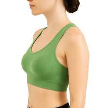 Top Deportivo Dama sin Aros, Soporte Medio, Cómodo, Tela Suave, Tirantes Cruzados en Espalda – Ideal para Gimnasio, Yoga y Uso Diario - Negro, Gris, Verde, Lila, Blanco - Ver 2