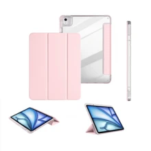 Ốp bảo vệ có chức năng từ tính giúp bật/tắt màn hình, tương thích với iPad, mặt lưng acrylic trong suốt màu hồng siêu mỏng, chống trầy xước và mài mòn, chức năng từ tính thông minh giúp bật/tắt màn hình, tương thích với tất cả các dòng iPad Pro/Air/thế hệ thứ 9/10. - Hồng - Xem 5