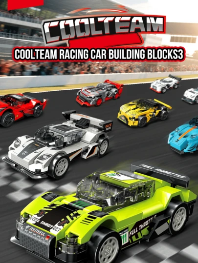 COOL TEAM Mini Racing Car Building Block Set, 8 Unique Racing Vehicle Models In One Box, Creative Speed-Inspired Assembly Bricks With Sleek Mechanical Design, Collectible Buildable Car Figures For Desk Or Shelf Display, Fun DIY Construction Toy Combining Building And Stress-Relieving Play, Ideal Gift For Boys, Boyfriend, Male Friends, Racing Fans And Building Block Enthusiasts