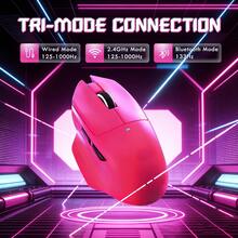 ATTACK SHARK V6 三模无线游戏鼠标 | 25000 DPI PAW3311 传感器 RGB 磁吸充电底座 | 符合人体工学的掌托设计，专为游戏玩家和专业人士打造 - 彩色 - 查看 8