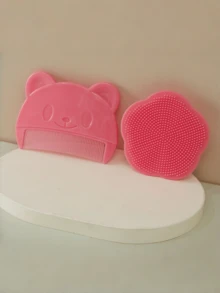 2件套婴儿柔软刷子套装，熊形日常护理按摩刷和洗发刷 - 彩色 - 查看 7