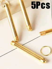 5/3/1 Set Mini Metal Ear Spoon Kit, With Keychain, Sterile, Batteryless, Suitable For Travel, School, Back To School, Travel Essentials, Home Essentials, Ear Cleaning - Gold - View 11