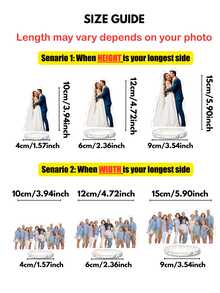 1/3/5pcs Custom Cutout Photo Acrylic Standee, Personalized Tabletop Portrait Plaque Unique Keepsake Decor & Gift For Wedding, Birthday, Anniversary, Valentine's Day, Ideal Present For Family, Lovers, Mom & Dad Durable, Decorative Exquisite - Multicolor - View 2