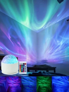 1pc Northern Lights Projection Lamp - USB Mood Light With Remote, 16 Color Adjustable & Changing - Ideal For Gaming Room, Bedroom, Living Room Decor - Great Valentine's Day Gift - Multicolor - View 4