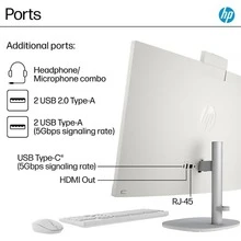 HP 27" FHD Touchscreen All-In-One Desktop |  Core Ultra 7 255U | 32GB DDR5 RAM | 1TB SSD | Windows 11 Home | White - View 4