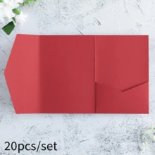 20 piezas de tarjetas de invitación perladas, tarjetas de felicitación con triple pliegue, sobres de bolsillo RSVP, invitaciones de boda, tarjetas de papel dorado, para decoraciones y suministros de fiesta de boda, quinceañera, bautizo, despedida de soltera (rosa, dorado, burdeos, beige, blanco, azul marino) - 20 piezas - Ver 17