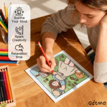 GDTME Libro "Mejores Amigas" de 20 cm de largo, con 24 páginas interiores gruesas, libro para colorear con temática de amistad, dibujos hechos a mano sobre hermandad y amistad, adecuado como regalo para Pascua, Día de la Amistad, Día de la Madre, libro para colorear para adultos, útiles de oficina y escolares - Espesamiento de perlas - Ver 4