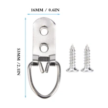 50 Ganchos para Marcos de Cuadros, Accesorios para Colgar Cuadros/Espejos/Marcos, Soportes de Triángulo con Anillos para Pared, Metal Niquelado. Incluye 50 Ganchos con Tornillos para Fácil Instalación. Ideales para Cuadros Decorativos, Óleos y Espejos. Diseño Elegante, Ligero y Portátil. Material de Alta Calidad Garantiza Durabilidad y Estabilidad. - plata - Ver 6