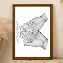 1 Stück minimalistischer benutzerdefinierter Poster Druck, Baby Hand Name Leinwand Gemälde, Wandkunst Leinwand Aufhängung, ohne Rahmen, Wohnzimmer, Schlafzimmer, Inneneinrichtung Materialien, Valentinstag Geschenke, ideale Frühlings Geschenk Leinwand, ohne Rahmen - Verschiedenfarbig - Übersicht 70