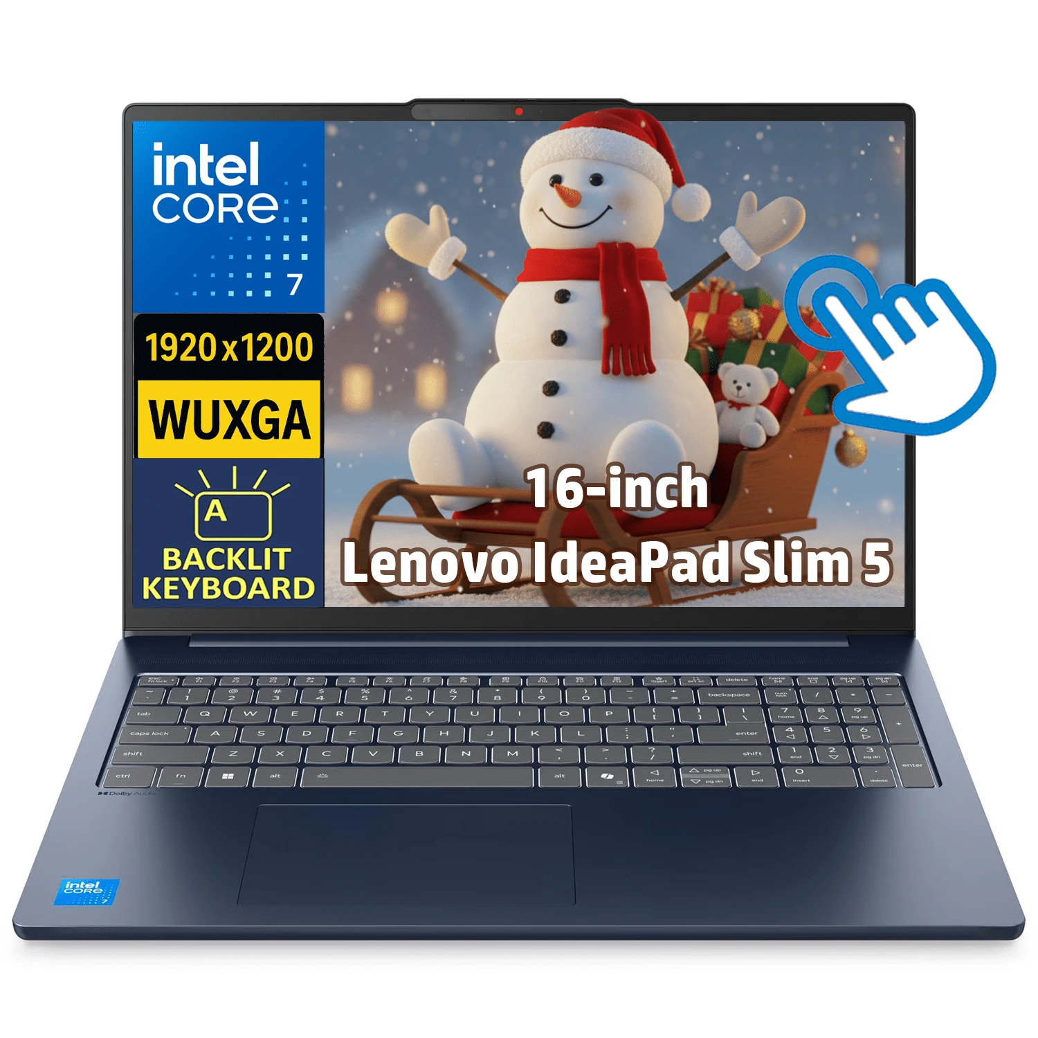 Lenovo IdeaPad Slim 5 Laptop, 16" WUXGA IPS Touchscreen, Core 7 240H, 16GB DDR5 RAM, 1TB SSD, Backlit Keyboard, Wi-Fi 6, 1080P+ Camera, Windows 11 Home - 美規A型插(110-127V) - 查看 1