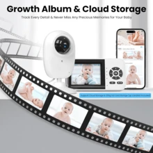 360° Panoramic WiFi Monitoring Camera 2K/1296P Color Night Vision AI Crying And Barking Detection + Auto Tracking Two-Way Audio Call Cloud/SD Storage Privacy Encryption Compatible With Alexa Baby Pet Elderly Indoor Security Monitor - 白色 - 查看 7