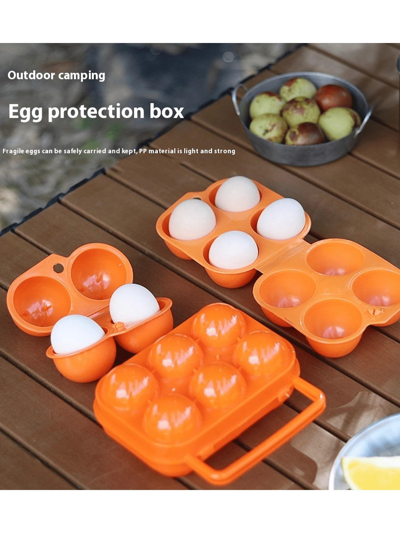 Shock-Resistant Portable Egg Storage Box - Plastic Egg Organizer With Dividers, Multi-Capacity Suitable For Home, Camping, Picnic - Egg Carton, Makeup Sponge Box, Practical Kitchen Gadget (For Eggs And Small Items) - Multicolor - View 1