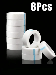 2-8片装睫毛嫁接胶带，微孔胶带，用于睫毛嫁接的粘性布胶带，0.5英寸 x 10码 - 白色 - 查看 6