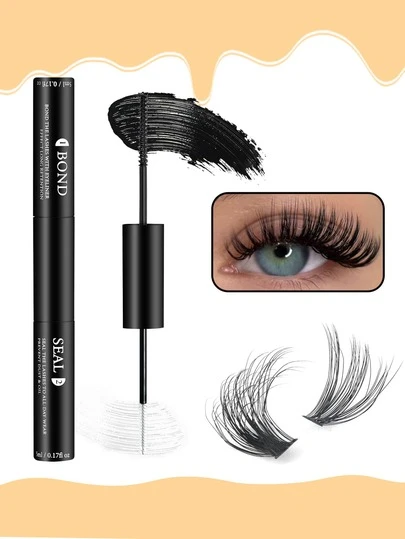 2026特别版黑色双头睫毛胶，适用于粘贴和固定假睫毛簇。可用于DIY睫毛嫁接和发夹工具，防水持久。是粘贴和固定单根假睫毛、簇状假睫毛、单根假睫毛、卡通假睫毛和猫眼假睫毛的理想之选。易于使用的睫毛工具，非常适合初学者。打造自然妆容。