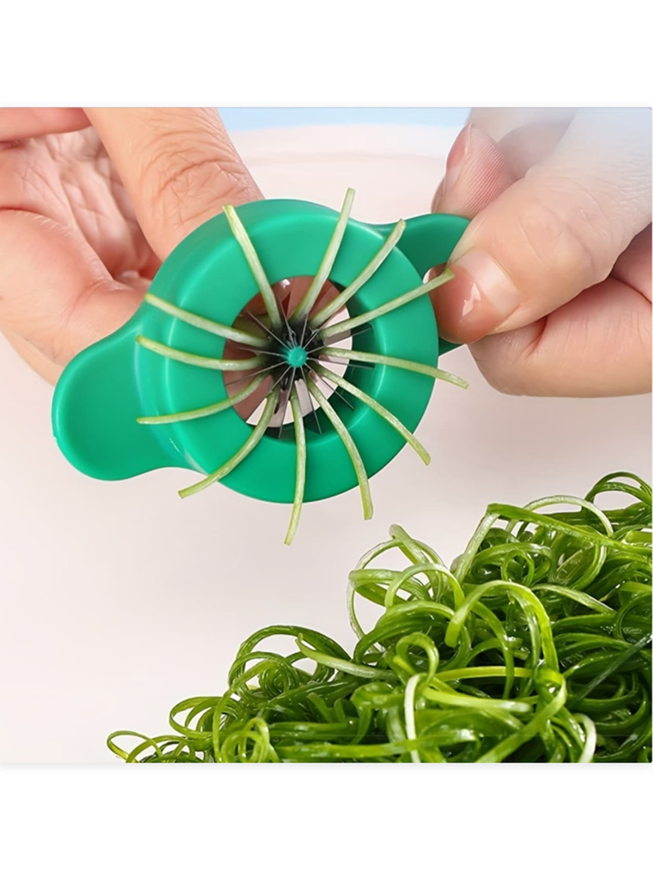 1pc Stainless Steel Scallion/Onion Slicer, Vegetable Cutter, Kitchen Tool, Kitchen Gadget, Kitchen Accessory - Multicolor - View 1