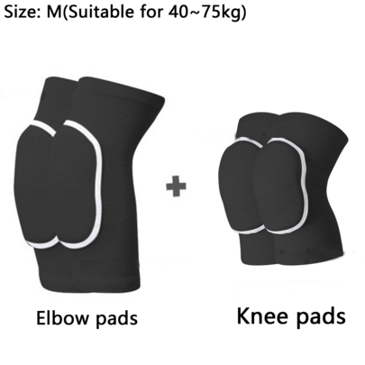4 Pack Volleyball Knee Pads & Elbow Pads, Forearm Elbow Sleeve Wrist Guard, Unisex, Knee Brace For Volleyball Basketball Football Dance Yoga Tennis Running Cycling Workout Climbing Wrestling (Black, Pink, Grey)