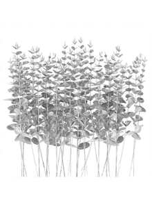 10pcs Artificial Eucalyptus Leaf Stems, In Green, Blue, Silver, Gold, Burgundy, Multi-Colors; Real Touch, For Wedding Bouquets, Centerpieces, Home Decoration And Indoor Greenery, Valentine Day, Gift Back To School Room Decor School Supplies,Fake Plants - Silver - View 7