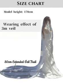 2025 New Halloween Lace Eyelash 1.5m/3 Meters Long High-End Bridal Veil, White/Ivory Color, Mantilla Wedding Veil, Autumn Wedding Dress For Women - A - View 15