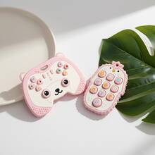 2个卡通企鹅挤压减压牙胶和熊游戏控制器牙胶 - 适合6-12个月宝宝的益智趣味咀嚼玩具 - 彩色 - 查看 7