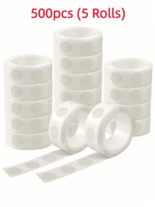 100/300/500pcs Transparent Glue Dots (100pcs/Roll), Removable Double-Sided Glue Dots Tape, 12mm Diameter, For Scrapbooking, Party, Wedding, Balloon Decoration, Suitable For Home Use - Clear - View 13