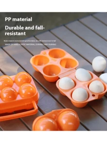 Shock-Resistant Portable Egg Storage Box - Plastic Egg Organizer With Dividers, Multi-Capacity Suitable For Home, Camping, Picnic - Egg Carton, Makeup Sponge Box, Practical Kitchen Gadget (For Eggs And Small Items) - Multicolor - View 2