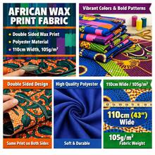 African Batik Wax Print Polyester Fabric Ankara Style 1/3/6Yard Precut 44 Inch Wide Colorfast And Easy Care Sewing Cloth For Tailoring Traditional Nigerian Ghana Senegal Inspired Clothing Dress Skirt Top Kimono Robe Headwrap Scarf And Accessories Tote Bag Backpack Pouch Quilting Patchwork Cushion Cover Curtains - Batik Fabric - View 4