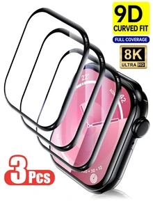 Kit com 3 películas protetoras de tela em TPU HD resistentes a arranhões e com cobertura total para Apple Watch Series 10 (42/46 mm), compatível com Apple Watch Series 11 (42/46 mm), Series 4/5/6/SE (40 mm/44 mm) e Ultra (49 mm, 45 mm, 40 mm e 42 mm). Acessórios duráveis para smartwatch. - 3 unidades - Ver 17