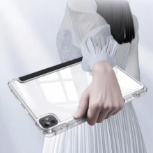 Y-Shaped Folding Magnetic Transparent Black IPad Tablet Protective Case, Acrylic Ultra-Thin Magnetic Sleep Protection Case With Y-Shaped Multi-Angle Folding Stand, Scratch-Resistant Business Transparent Back Cover, Magnetic Tablet Protective Case For Office, Study, And Commuting - Black - View 5