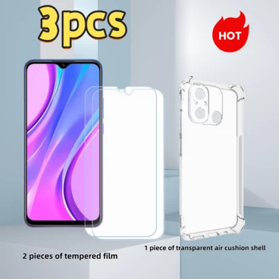 1 Transparent Air Cushion Phone Case With 2 Tempered White Films, Solid Color, Simple Design, Suitable For Other Phone Models, Such As IRedmiNote14 Pro 5G/RedmiNote14 Pro/RedmiNote 13R/RedmiNote 13 Pro 5G/XiaomiRedmiNote 12 Pro 4G/XiaomiRedmi Turbo 4/ Waterproof, Drop Resistant, Scratch Resistant, And Drop Resistant Phone Case.