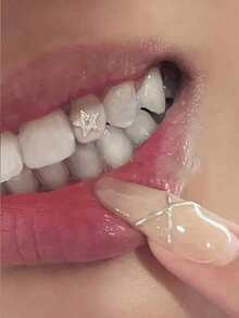 1pc Fashionable Rhinestone Hollow Star Women Tooth Jewelry, Minimalist & Versatile - Silver - View 4