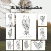 1 Stück minimalistischer benutzerdefinierter Poster Druck, Baby Hand Name Leinwand Gemälde, Wandkunst Leinwand Aufhängung, ohne Rahmen, Wohnzimmer, Schlafzimmer, Inneneinrichtung Materialien, Valentinstag Geschenke, ideale Frühlings Geschenk Leinwand, ohne Rahmen - Verschiedenfarbig - Übersicht 1