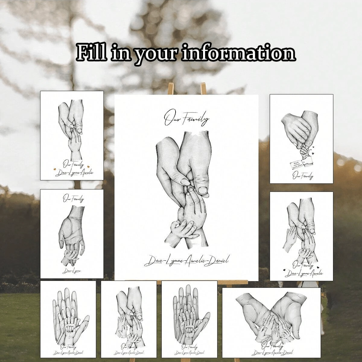 1 Stück minimalistischer benutzerdefinierter Poster Druck, Baby Hand Name Leinwand Gemälde, Wandkunst Leinwand Aufhängung, ohne Rahmen, Wohnzimmer, Schlafzimmer, Inneneinrichtung Materialien, Valentinstag Geschenke, ideale Frühlings Geschenk Leinwand, ohne Rahmen - Verschiedenfarbig - Übersicht 1