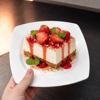 10 Pratos SOBREMESA Quadrado Branco Plástico