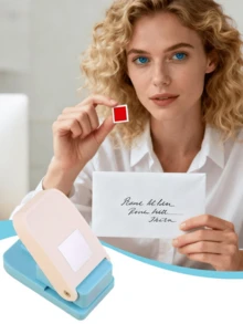 1pc Square Hole Punch Tool, Suitable For Crafts, Scrapbooking, Card DIY, 1x1 Inch Equilateral Square - Multicolor - View 8