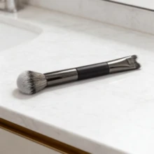 2-In-1 Dual-Ended Blush Brush, Contour Makeup Brush, U-Shaped Nose Contour Brush, Highlighter Brush - Multicolor - View 4