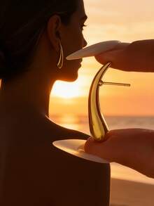 VceTd 1 Set Of Fashionable Exaggerated Geometric Twisted C-Shaped Stainless Steel Earrings, Suitable For Women To Wear To Parties, Commuting Or As A Festival Gift - Yellow Gold - View 7