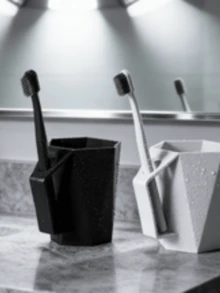 1 Piece Household Diamond-Shaped Toothbrush Cup For Couples With Handle, Stylish And Simple Creative Rinse Cup - 400ml - View 4