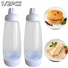 1/2pcs 1000ml/33.8oz Cake Batter Mixer - Kitchen Baking Tool, Manual Whisk Suitable For Cakes, Cookies And Baked Goods, Easy Squeeze Design, Precise Measurement, Smooth Mixing Essential | Plastic Bowl - Multicolor - View 2