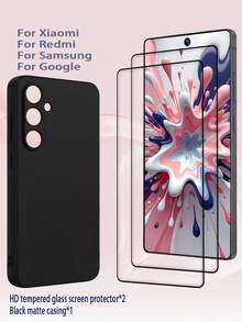 [Hai miếng dán màn hình cường lực độ phân giải cao + Một ốp lưng màu đen mờ], Tương thích với điện thoại OPPO/Realme/Vivo, bao gồm OPPO Reno8 Pro+ 5G, Reno 11F 5G, Reno 13F 5G, Reno 14F, Realme 9I, Realme 8 và Vivo Y50; Cũng tương thích với Pixel 9, 9A và 9pro. - Trong sáng - Xem 3