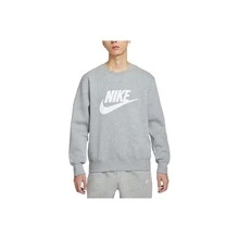 Sudadera Nike de cuello redondo, color liso, cálida y de manga larga para hombre, gris - Gris - Ver 11