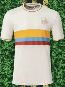 Colombia Stripes Jersey 100th Anniversary Football Shirt - 白色 - 查看 1