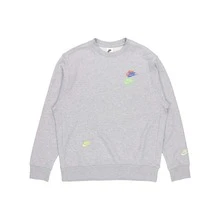 Nike Sportswear Essentials 系列 撞色Logo休閒運動圓領刺繡套頭衛衣 男款 灰色 - 灰色 - 查看 10