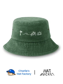 1 Mũ tai bèo cổ điển unisex đã qua xử lý - Họa tiết cây cọ nhiệt đới, sóng biển, rùa và mặt trời - Có sẵn các tông màu đất (đen, xanh navy, xám, kaki) và màu nổi bật (đỏ tía, vàng nghệ) - Chất liệu mềm mại, dễ gấp gọn, thích hợp cho kỳ nghỉ biển và du lịch đảo. - bãi biển - Xem 1