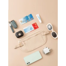 1pc Creative New Fashion Personalized Anti-Theft Concealed Travel Waist Bag, Slim Waterproof Sports Waist Pack Can Fit Phone, Keys, Cards, Coins, Earphones, Tissue, Passport And Other Items, Suitable For Daily Use, Sports, Running, Hiking, Cycling, Fitness, School And Home, Travel Essential, Holiday Travel Bag And Travel Accessory - Multicolor - View 6