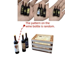 Miniature Dollhouse Set With Red Wine And Steak, Miniature Landscape Props, 1:12 Scale Mini Wine Bottle Model, And Multiple Dollhouse Accessories! The Perfect Choice For A Festive Atmosphere! (Note: Wine Style And Pattern Are Random.) - Multicolor - View 10