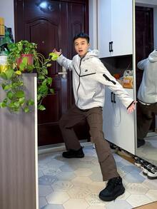 Nike Sportswear Tech Fleece WINDRUNNER風行者係列 連帽純色舒適時尚夾克外套 男款 灰色 - 灰色 - 查看 6