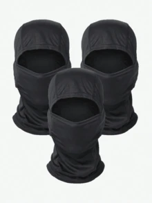 1个/3个装防紫外线保暖面罩，清凉丝绸颈套，透气全头罩，男女通用，摩托车骑行滑雪万圣节拉法帽 - 彩色 - 查看 3